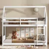 Streamdale Furniture Streamdale White Twin Over Twin Bunk Bed With Ladder And Safety Rails
