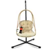 Streamdale Furniture Streamdale Wicker Egg Chair With Stand & Cushion
