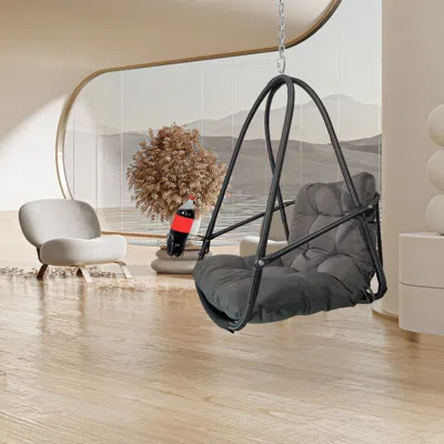 Streamdale Furniture Streamdale Wicker Egg Chair With Stand & Cushion