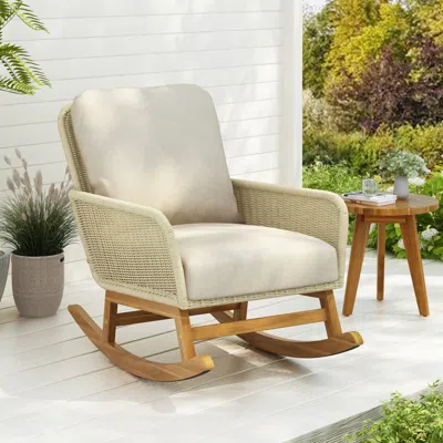 Streamdale Furniture Streamdale Wicker Rocking Chair With Cushions