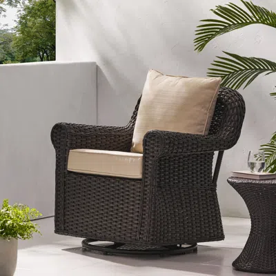Streamdale Furniture Streamdale Wicker Swivel Rocking Chair Cozy Outdoor Relaxation And Comfort