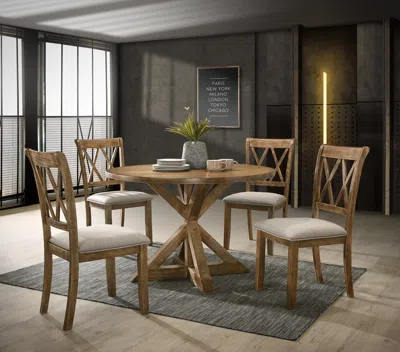 Streamdale Furniture Streamdale Windvale Cross-buck Wood 5-piece Dining Set