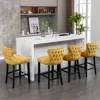 Streamdale Furniture Streamdale Wing-back Velvet Barstools, Set Of 4, Gold