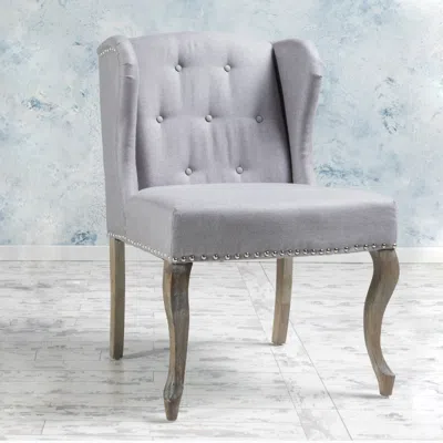 Streamdale Furniture Streamdale Wingback Accent Chair With Studs And Silhouette