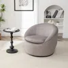 Streamdale Furniture Streamdale Winnie Modern Teddy Fabric Barrel Chair, 360 Swivel, Gray