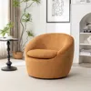 Streamdale Furniture Streamdale Winnie Modern Teddy Fabric Barrel Chair, 360 Swivel, Yellow