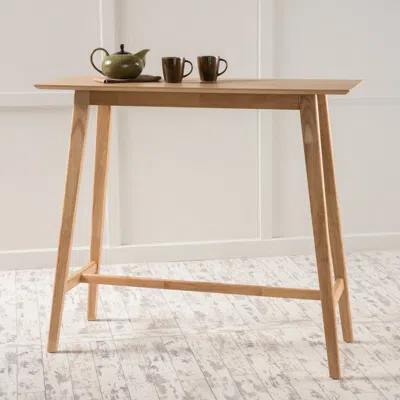 Streamdale Furniture Streamdale Wood Bar Table, Natural Oak Finish, 17.72 In X 47.24 In X 42.01 In