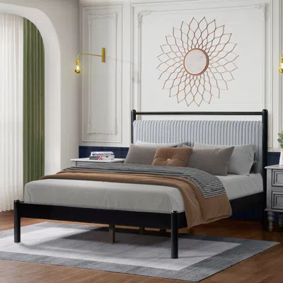 Streamdale Furniture Streamdale Wood Bed Frame With Headboard, Frame