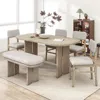 Streamdale Furniture Streamdale Wood Dining Table Set With Bench - 6-piece