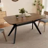Streamdale Furniture Streamdale Wood Dining Table,walnut+black In Brown