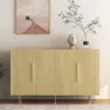 Streamdale Furniture Streamdale Wood Fluted Buffet Cabinet With Adjustable Shelves