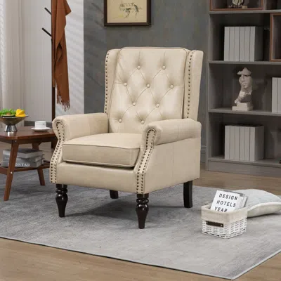 Streamdale Furniture Streamdale Wood Frame Armchair In Neutral