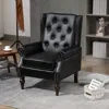 Streamdale Furniture Streamdale Wood Frame Armchair, Modern Accent Chair Lounge Chair For Living Room In Black