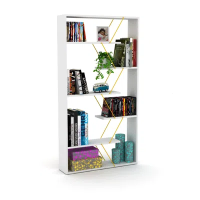 Streamdale Furniture Streamdale Wood Frame Etagere Open Back 6 Shelves Bookcase Industrial