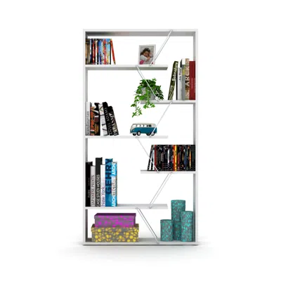 Streamdale Furniture Streamdale Wood Frame Etagere Open Back 6 Shelves Bookcase Industrial