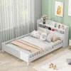 Streamdale Furniture Streamdale Wood Full Size Platform Bed With Built-in Led Light