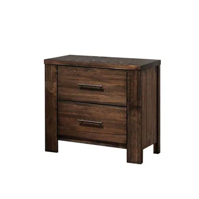 Streamdale Furniture Streamdale Wood Nightstand With 2 Drawers In Brown