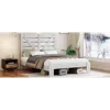 Streamdale Furniture Streamdale Wood Platform Bed Frame With Headboard - White