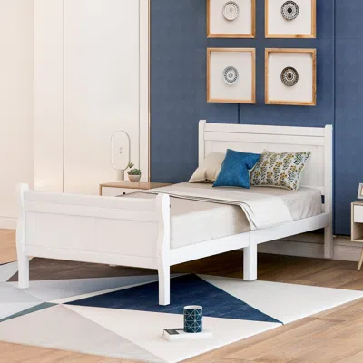 Streamdale Furniture Streamdale Wood Platform Bed Twin Bed Frame Mattress Foundation Sleigh Bed