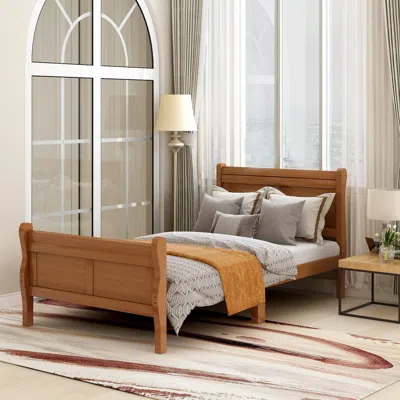 Streamdale Furniture Streamdale Wood Platform Bed Twin Bed Frame Mattress Foundation Sleigh Bed