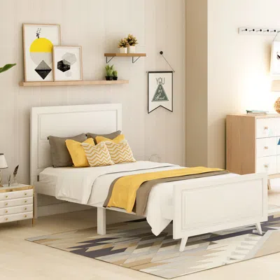 Streamdale Furniture Streamdale Wood Platform Bed Twin Bed Frame Mattress Foundation With Headboard