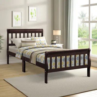 Streamdale Furniture Streamdale Wood Platform Bed Twin Bed Frame Panel Bed Mattress Foundation