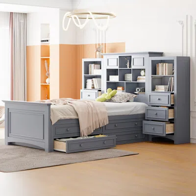 Streamdale Furniture Streamdale Wood Platform Bed W/ Storage