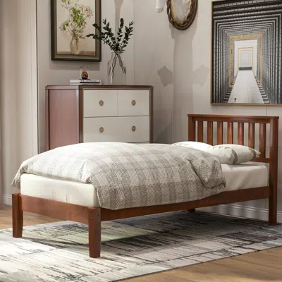 Streamdale Furniture Streamdale Wood Platform Bed With Headboard/wood Slat Support