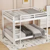 Streamdale Furniture Streamdale Wood Queen Size Bunk Bed With Ladder, White