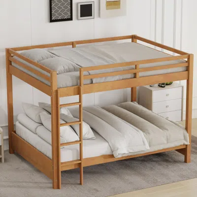 Streamdale Furniture Streamdale Wood Queen Size Bunk Bed With Ladder, Wood Color
