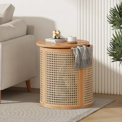 Streamdale Furniture Streamdale Wood Side Table - 15.7" Round, Easy Assembly
