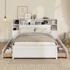 Streamdale Furniture Streamdale Wood Storage Bed With Bookcase Headboard, 6 Drawers, Twin