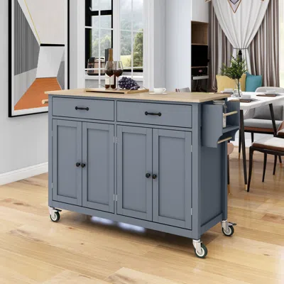 Streamdale Furniture Streamdale Wood Top Kitchen Island Cart