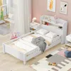 Streamdale Furniture Streamdale Wood Twin Size Platform Bed With Builtin Led Light