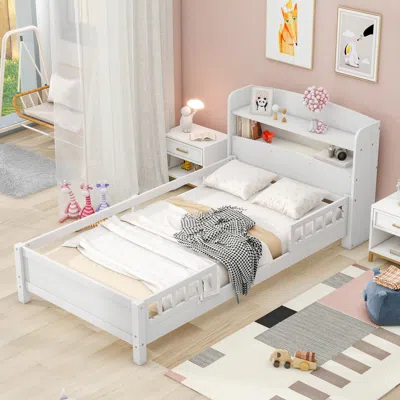 Streamdale Furniture Streamdale Wood Twin Size Platform Bed With Builtin Led Light