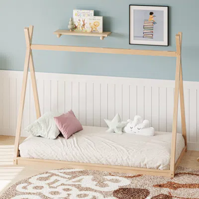 Streamdale Furniture Streamdale Wood Twin Tent Bed - Montessori Low-floor House Frame