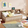 Streamdale Furniture Streamdale Wood Twin Xl Size Floor Bed With Storage Cabinets And Usb Ports