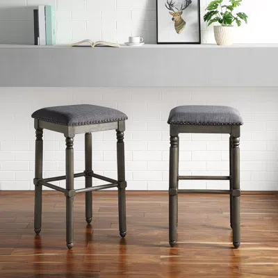 Streamdale Furniture Streamdale Wood Upholstered Swivel Bar Stools