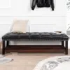 Streamdale Furniture Streamdale Wooden Base Upholstered Bench For Bedroom For Entryway