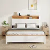 Streamdale Furniture Streamdale Wooden Bed Stand With Charging Station Headboard In White
