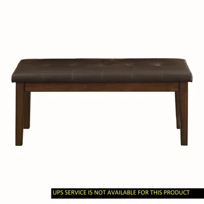 Streamdale Furniture Streamdale Wooden Bench With Button-tufted Seat In Rustic Brown Finish