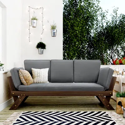 Streamdale Furniture Streamdale Wooden Daybed Sofa Chaise Lounge For Small Outdoor Spaces