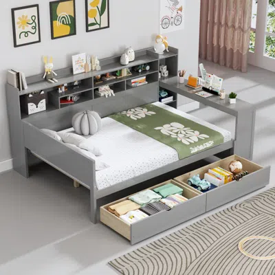 Streamdale Furniture Streamdale Wooden Daybed With Storage & Desk