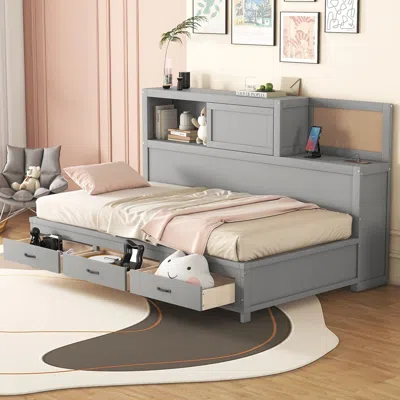 Streamdale Furniture Streamdale Wooden Daybed With Storage Drawers