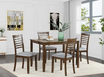 Streamdale Furniture Streamdale Wooden Dining Rectangular Table Set For 4