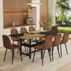 Streamdale Furniture Streamdale Wooden Dining Table Set With 8 Brown Chairs In Brown