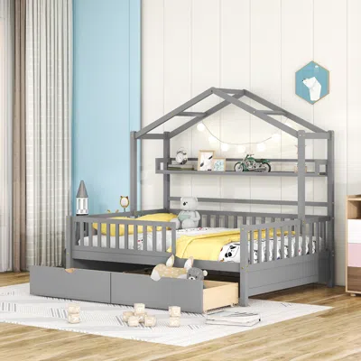 Streamdale Furniture Streamdale Wooden Full Size House Bed With 2 Drawers