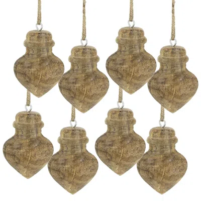 Streamdale Furniture Streamdale Wooden Hanging Ornaments Home Decor Accents For Christmas Tree Set Of 8
