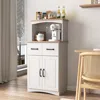 Streamdale Furniture Streamdale Wooden Kitchen Cabinet White Pantry Storage Microwave Cabinet