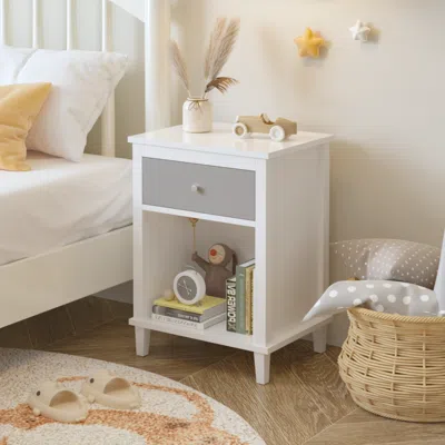Streamdale Furniture Streamdale Wooden Nightstand - Gray/silver Handle